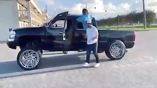 Dude making rap video runs himself over and you can HEAR it