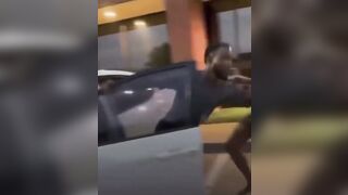 Drunk dude tries getting in wrong car, doesn't end well for him