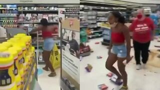 Woman destroys convenience store, tears the whole place up